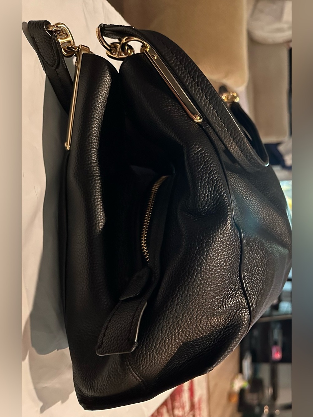 Coach Black Leather Hobo Bag with Gold Hardware - Women - Picture 8 of 14
